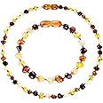 Baltic Amber Necklace and Amber Bracelet - Natural Amber from Baltic Region (13in. and 5.5in.)