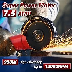 Revvstark Angle Grinder, 7.5-Amp 4 1/2 inch