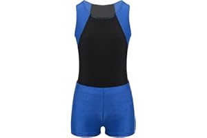 Lorilida Kids Boys Gymnastics Leotard One Piece Sports Tank Bodysuit with Shorts 2 Piece Athletic Outfits