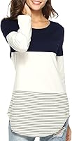 Doris Kids Women's Casual Long Sleeve Tunic Top Sweatshirt Color Block T-Shirt