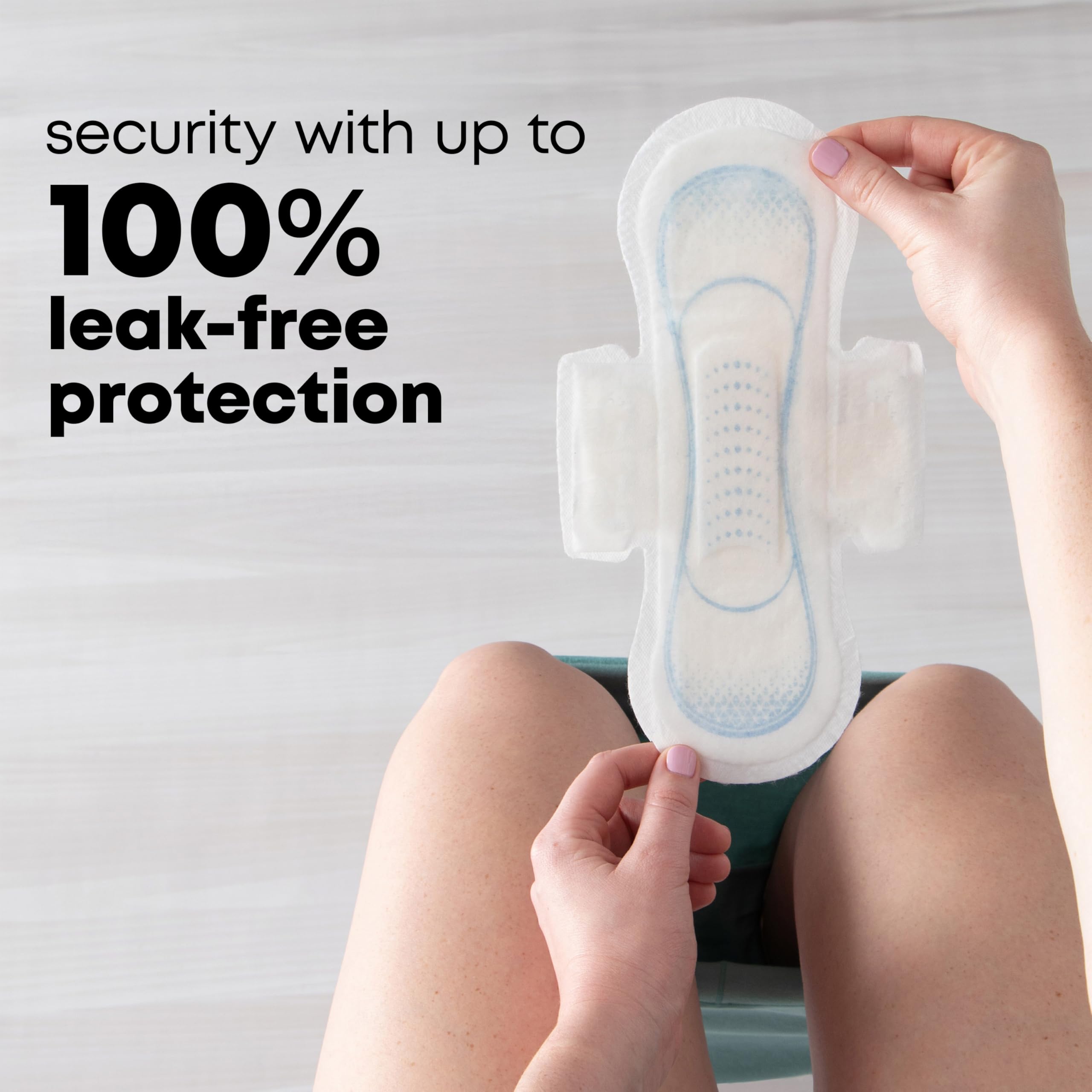 U by Kotex Clean & Secure Ultra Thin Pads with Wings, Heavy Absorbency, 192 Count (6 Packs of 32) (Packaging May Vary)