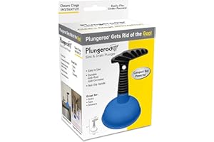 Plungeroo Sink Plunger, Powerful Mini Plunger with Short Handle, Easy-to-Use Unclogging Tool for Bathroom Drains, Shower, Bath, and Sink, Blue, (6.1 x 4.2 x 2.9 Inch)