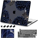 Teryeefi for MacBook Pro 13 inch Case Release 2016-2022, Fits Model A2338 A2251 A2289 A2159 A1989 A1708 A1706, Design Pattern Slim Cover+Keyboard Cover for 13 inch MacBook Pro M2 M1, Chrysanthemums