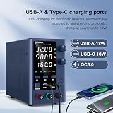 NANKADF DC Power Supply 0-30V 0-5A Variable Bench Supply Encoder USB view 4