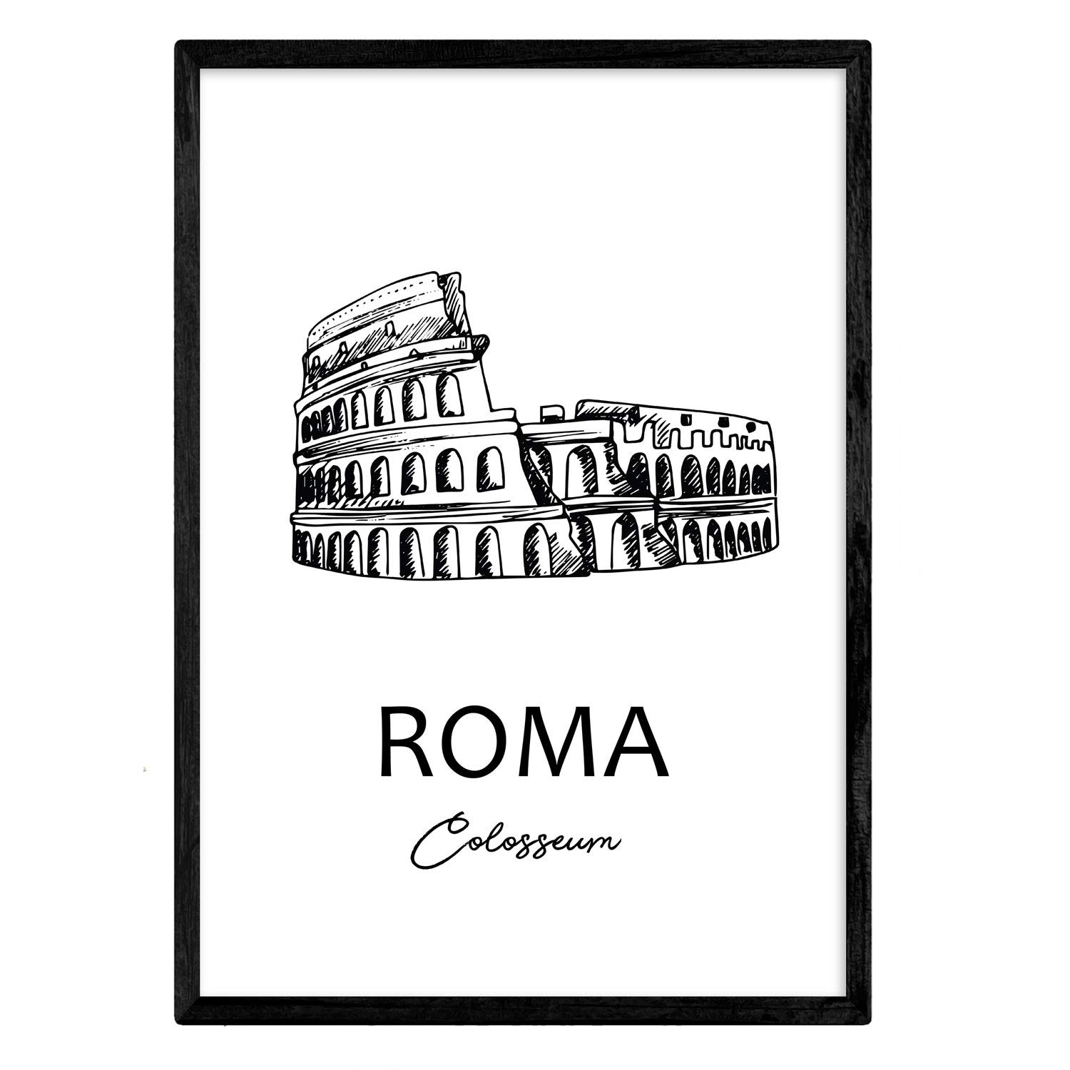Nacnic Poster Rome - The Colosseum. Sheets with monuments of cities. A3 size