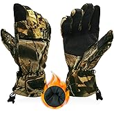 Intra-FIT Camo Hunting Gloves, Full Finger, Anti-Slip, Water Resistant Ski/Fishing Glove for Cold Weather