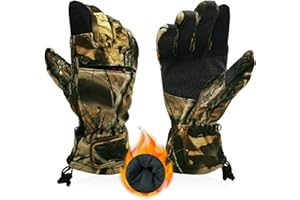 Intra-FIT Camo Hunting Gloves,Full Finger,Anti-Slip,Water Resistant Ski/Fishing Glove for Cold Weather