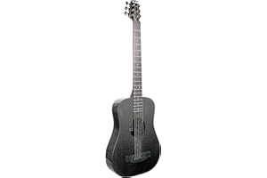 KLŌS KLOS Travel Deluxe, Durable Carbon Fiber Acoustic Electric Guitar - Black with Gig Bag, Capo, and more