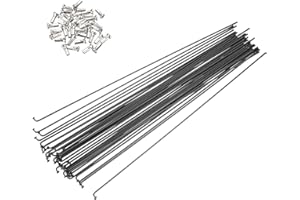 PATIKIL 14G Bicycle Spokes, Stainless Steel J Bend 2mm Mountain Bike Spokes with Brass Nipples