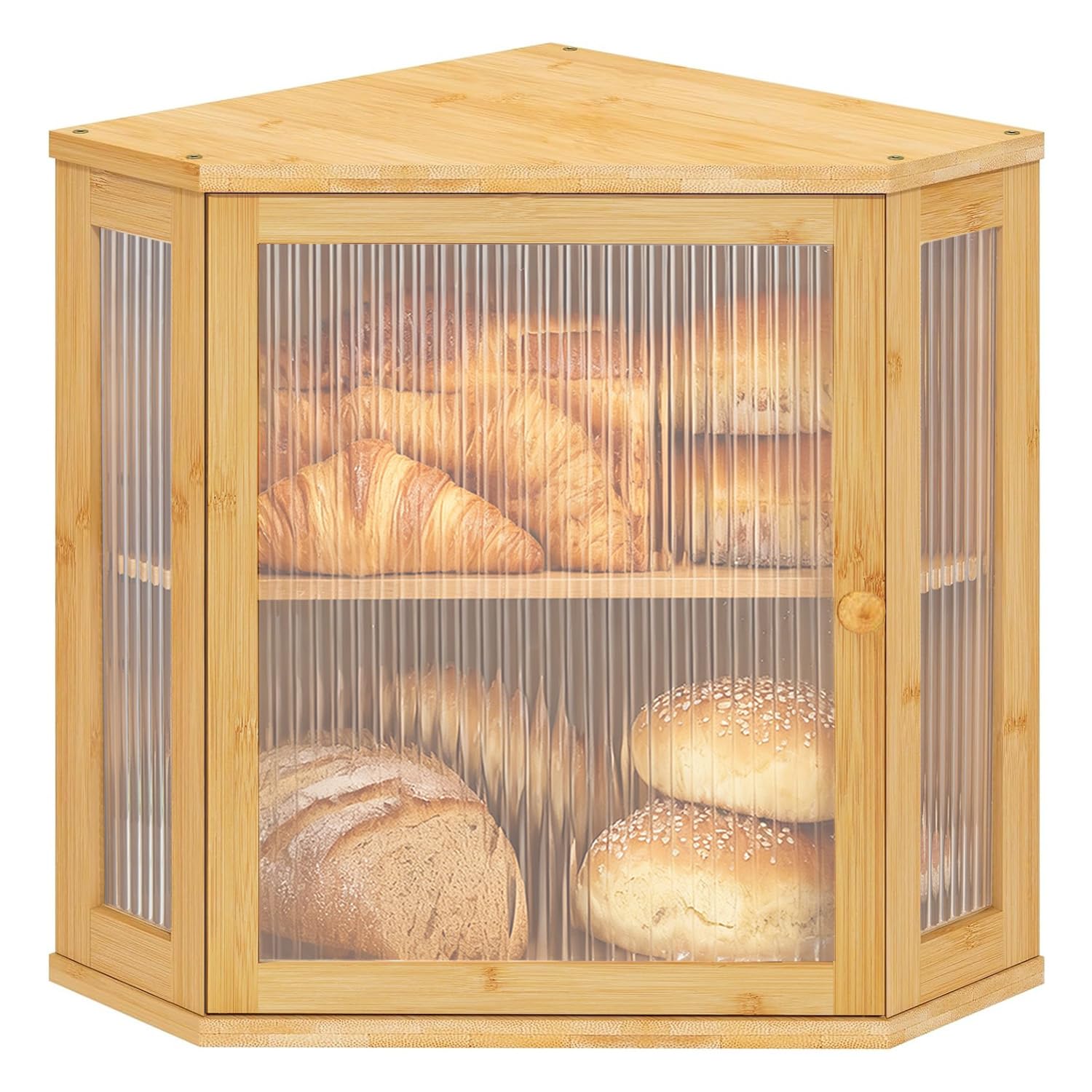 Photo 1 of **PARTS ONLY***Nykgola Corner Bread Box for Kitchen Countertop Two-Tier Large Capacity Bread Boxes Storage Container with Adjustable Height Countertop Bread Storage Bin
