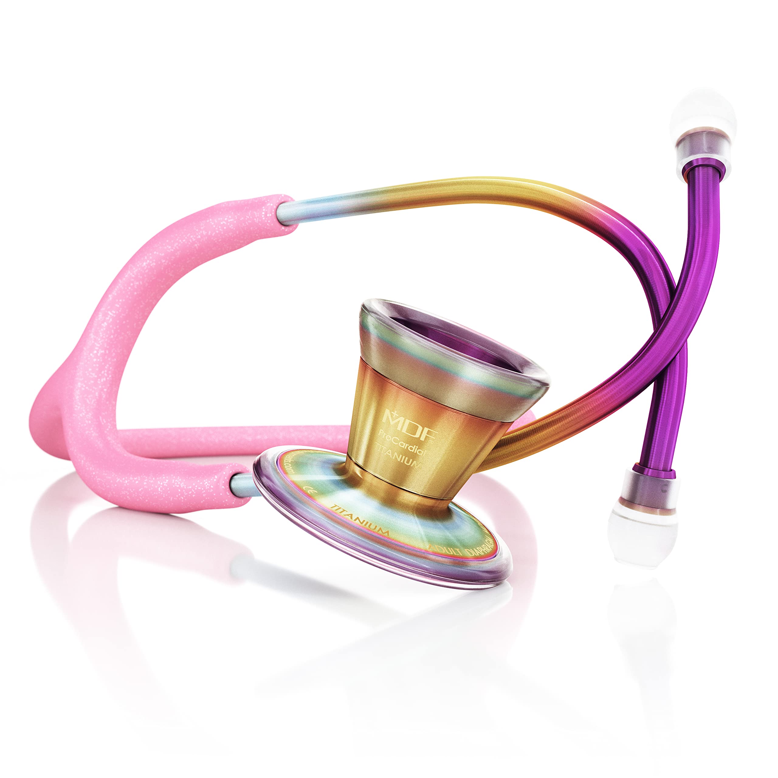 MDF Instruments, ProCardial Cardiology Stethoscope, Lightweight Titanium, MDF797TGL01KL + MDF Travel Case for Stethoscope and Diagnostic Kits, Medium (MDFSCM12)