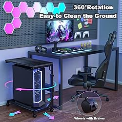 Height Adjustable Computer Tower Stand with Charge