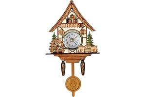 9x5x2 Antique Birdhouse Wall Cuckoo Clock with Pendulum, for Living Room Study Kids Room