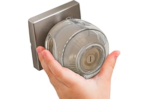 WAPPA BABY Child Safety Door Knob Cover (4 Pack) Hard-to-Remove Dual-Lock Door Handle Covers for Kids - Reusable Baby Proof Door Knob Locks - Installs Easily, No Tools Needed (Transparent)