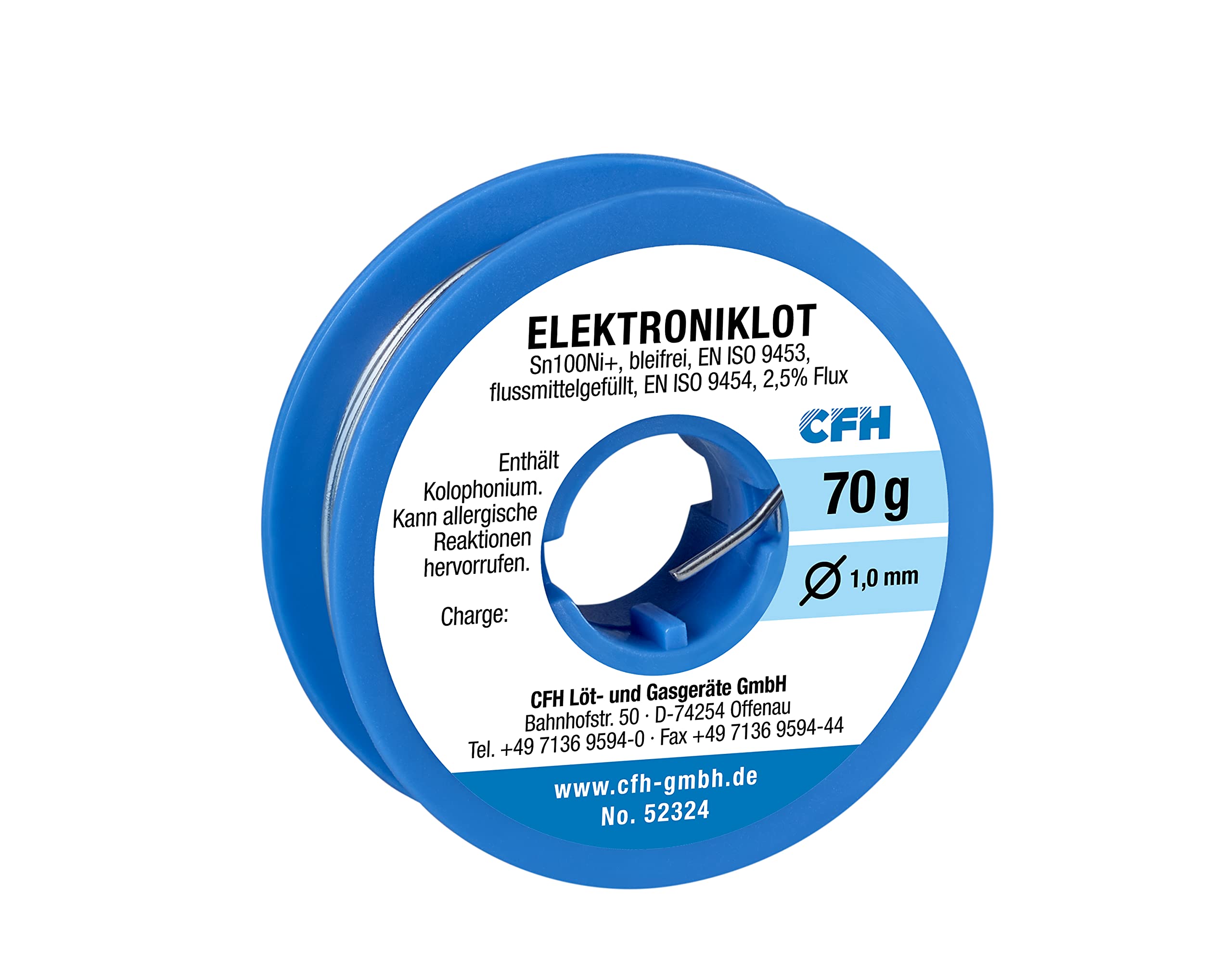 CFH Electronic Solder EL 324 Lead-Free 70 g 52324, 1 mm x 1 mm