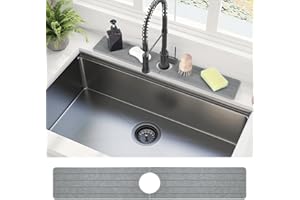 Ceecysaa Kitchen Stone Sink Mat,Instant Dry Diatomaceous Earth Faucet Mat,Absorbent & Non-Slip,Sink Splash Guard for Kitchen 