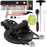 Windshield Removal Tool Kit, Auto Glass Removal Kit with Dual Direction Cutting System,Glass Cutting Tools &amp; Threader,Auto-Lock Wire,8 Inch Suction Cup,High Strength Steel for Cars,Trucks SUVs (Black)