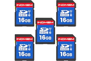 16GB SD Card, 5 Pack SDHC Memory Cards UHS-I U1 Class 10 High-Speed Full HD Video Compatible with Digital Point-and-Shoot Cam