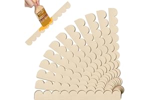 HAMMINY Scalloped Decorative Wood Trim Unfinished Scalloped Edge Wooden Molding Cute DIY Moulding Trims for Cabinet Window Shelf Door Wall, 15.74 x 1.57 Inch, 12 Pack