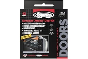 Dynamat Xtreme Sound Deadening Car Insulation Door Kit 10435 – Pre Cut Noise Dampening Kit for 2 Standard Car Doors – Easy Self Adhesive Install – Made in USA – 4 Sheets 12”x36” Each, 12 sq ft total