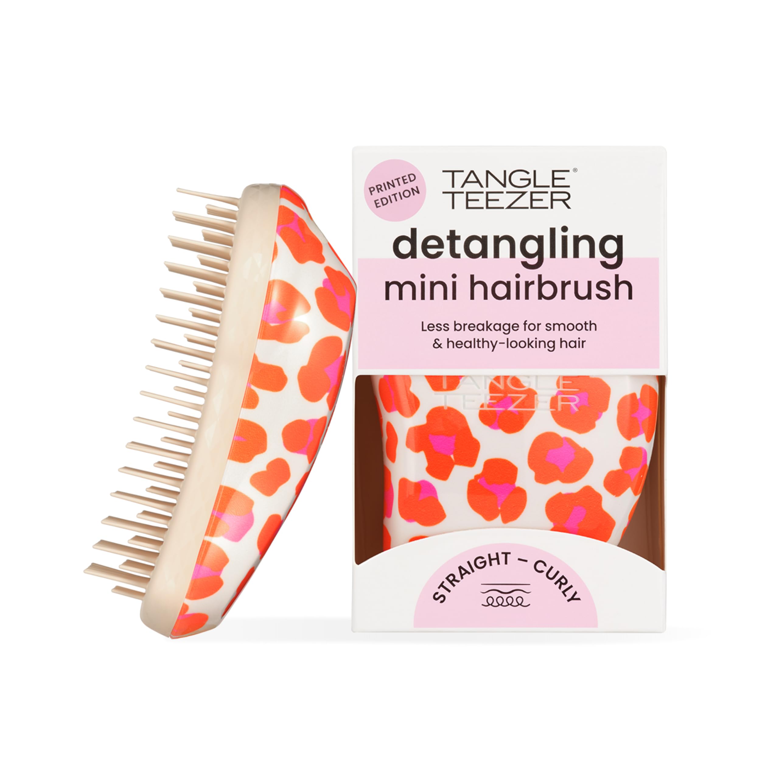 Tangle Teezer Mini Original Hairbrush - For Wet & Dry Hair - Detangling Brush for All Hair Types - Perfect Brush For Kids & Travel - Orange Safari
