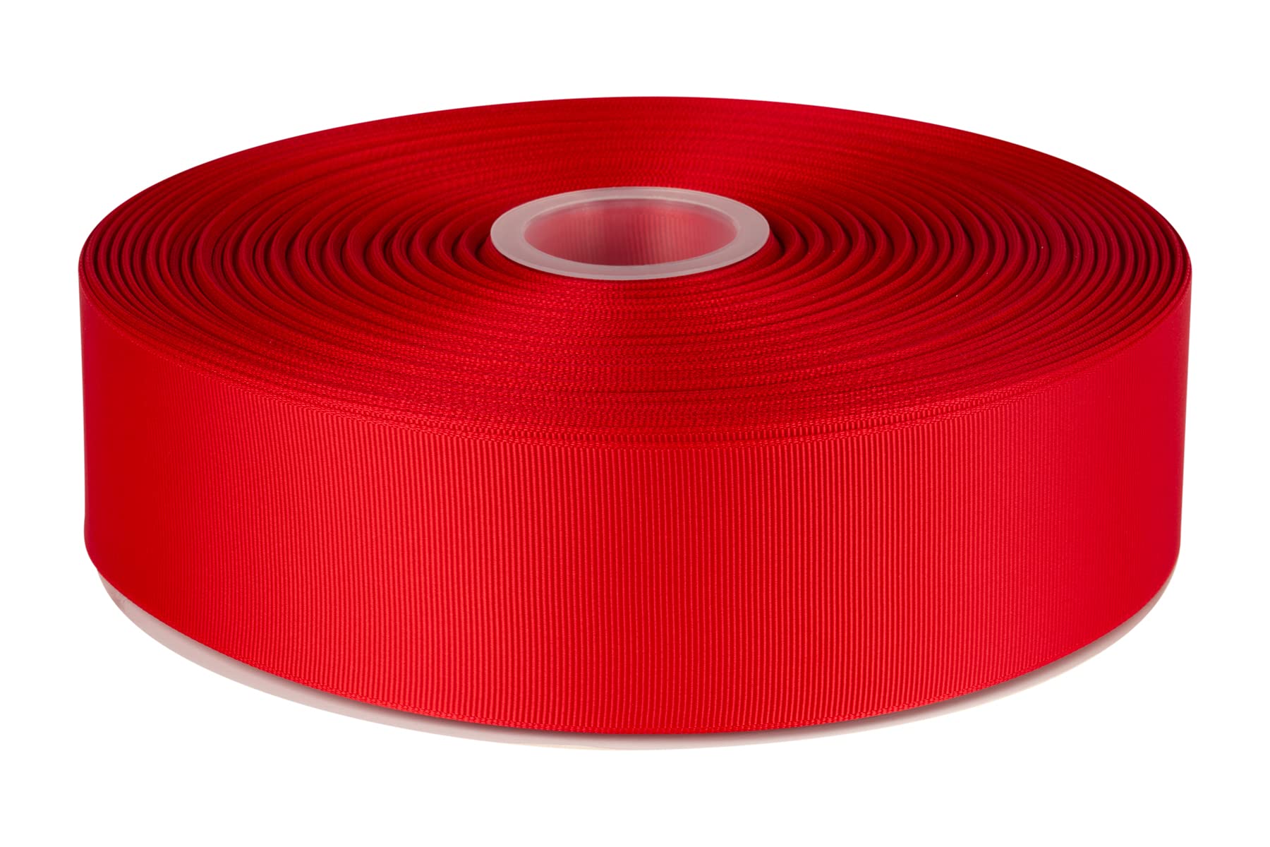 Fondersy 50mmX 91M Solid Grosgrain Ribbon for Gift Wrapping Parties, Wedding Decoration, Crafts Sewing(Red)