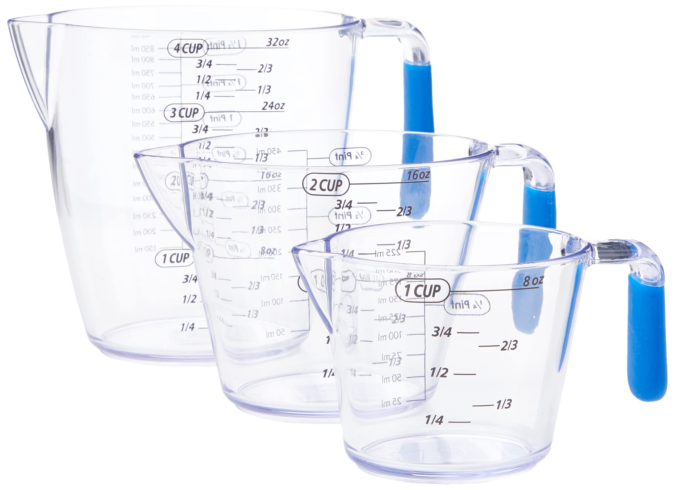 Colourworks CWMJUGSETBLU KitchenCraft 3 Piece Measuring Jug Set - Blue