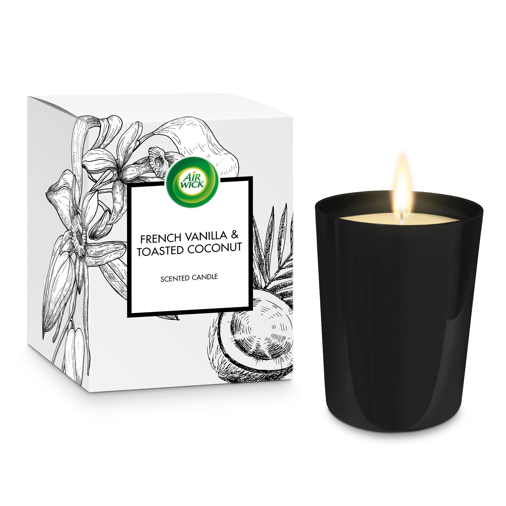 Air Wick| French Vanilla & Toasted Coconut Scented Candle 220g |40 Hours Burn Time