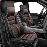 YWZQ Full Set Car Seat Covers for GMC Sierra 1500/2500/3500 Denali SLT AT4 AT4X Base Seat Covers 2008-2026, Waterproof Premium Nappa Leather Seat Protectors(Luxury 5 Seats/Black&amp;Coffee)