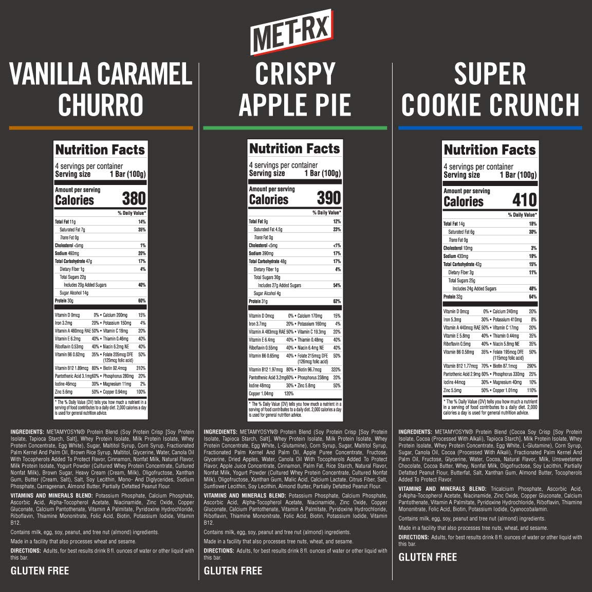 Collosal Protein Mua MET-Rx Big 100 Colossal Protein Bars Variety Pack, Super Cookie ...
