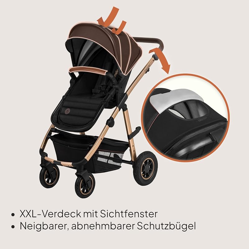 Amber Kinderwagen 2 in 1 Kombikinderwagen, Kinderwagen Set