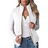 Valphsio Womens Reversible Quilted Sherpa Fleece Vest Lightweight Sports Vest Coat