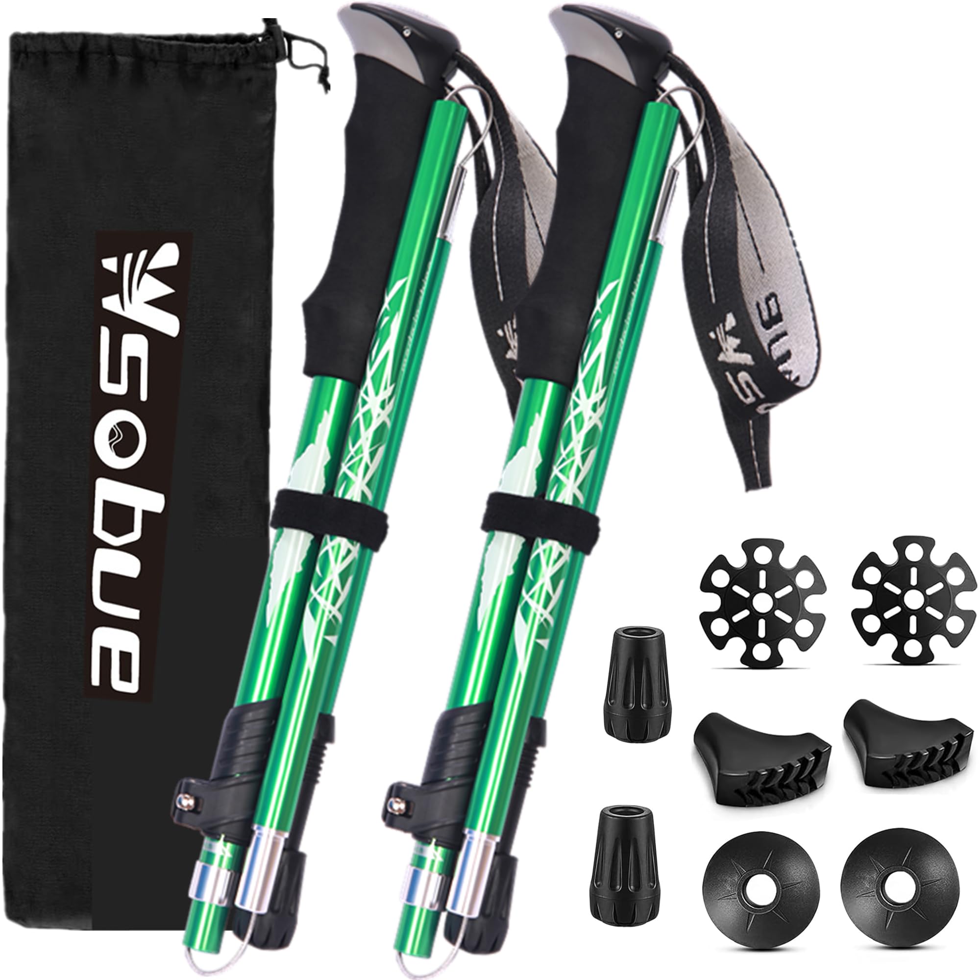 Trekking Pole, Collapsible Walking Hiking Stick for Men Women, Ultralight Aluminum Ski Pole with EVA Grip