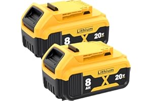 JUNWOOD 8.0Ah Replacement for Dewalt 20v max Battery Lithium Max XR Cordless Tools DCB180 DCB205 DCB206 DCB206-2 DCB200 DCB204 DCB203 DCB201 DCB207 2Pack