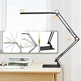SKYLEO LED Desk Lamp with Slim Base Dimmable 1300LM 12W Black view 4
