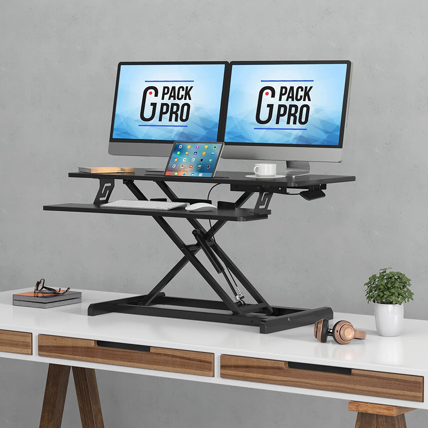 Mua G-PACK PRO Standing Desk Converter – 36" Wide Stand Up Desk Riser ...
