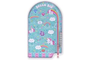 Legami - PBG0003 Mini Flipper, Portable Game, 17.7 x 29 cm, Unicorn Theme
