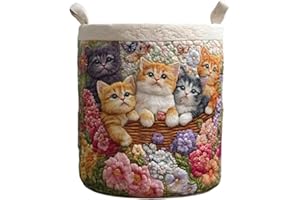 Quilted Laundry Hamper Foldable Storage Basket with Soft Padding and Floral Detail for Bedroom Bathroom Storage Collapsing La