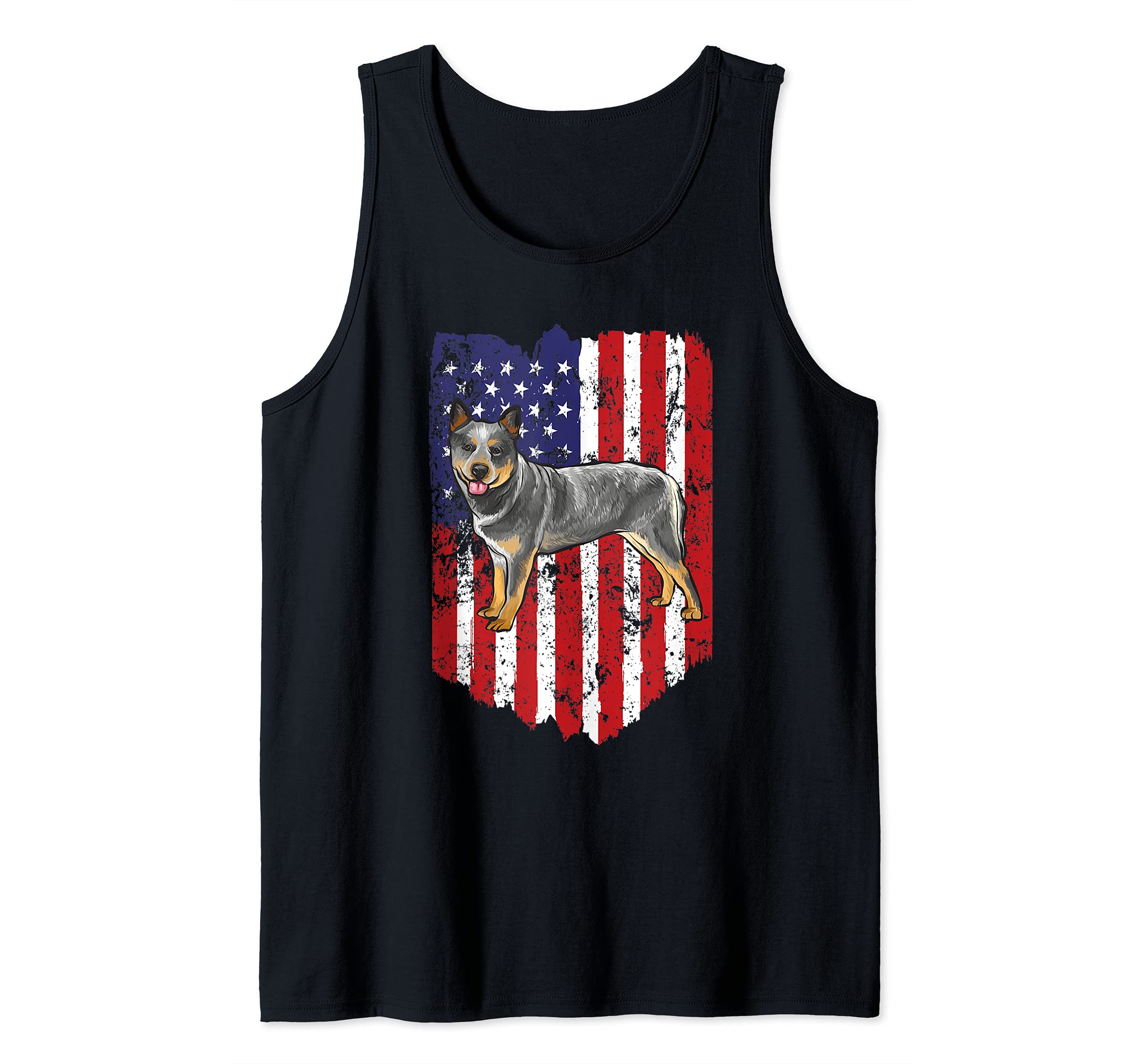 American Flag Australian Cattle Dog 4th Of July USA Tank Top