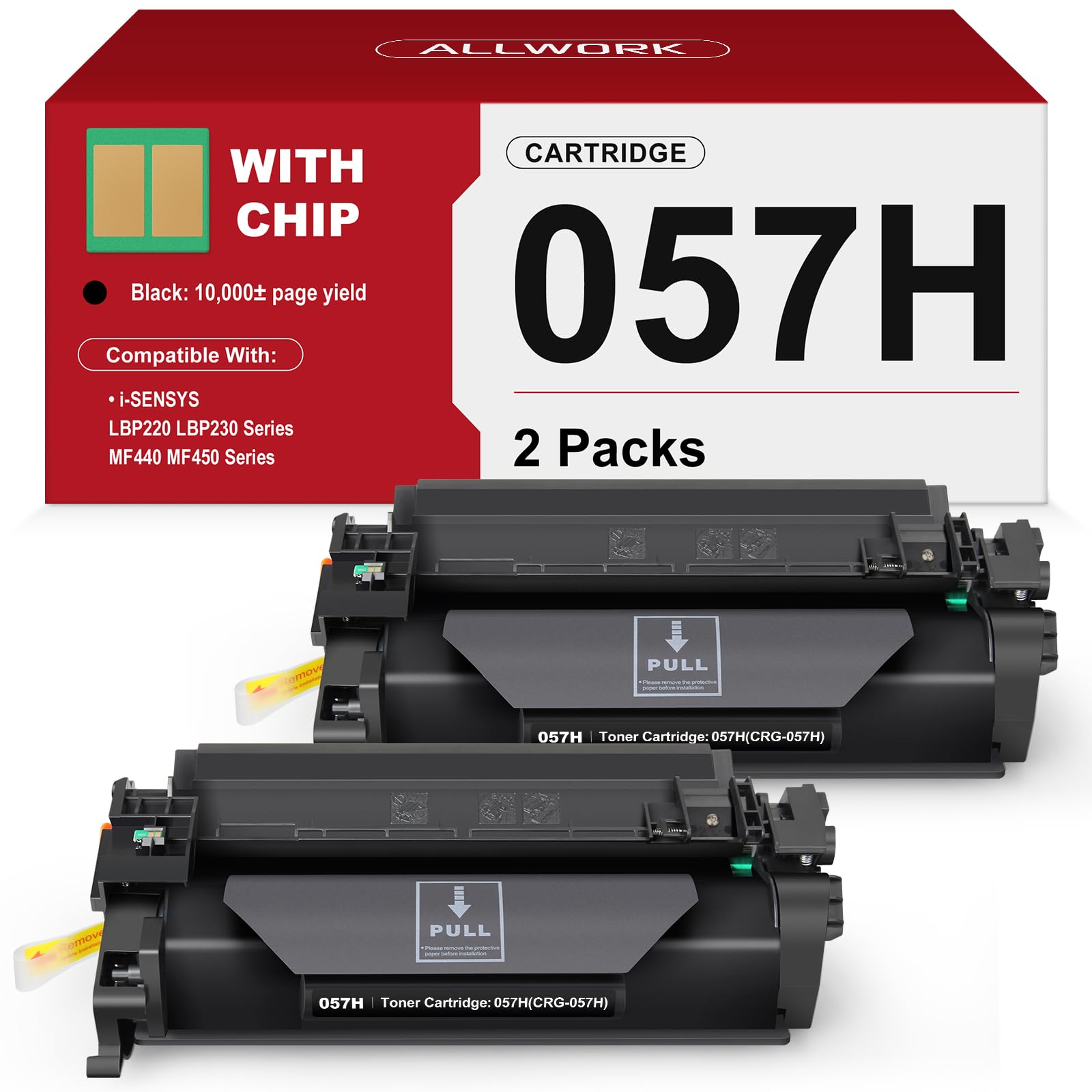 Photo 1 of 057H High Yield Black Toner Cartridge Compatible Replacement for Canon 057H 057 High Capacity Works for Canon ImageCLASS MF445dw MF448dw MF455dw LBP226dw LBP227dw LBP228dw MF449dw MF445 Printer 2-Pack