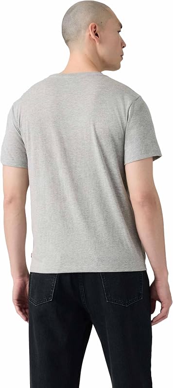 T-shirt masculina de gola redonda (1 unidade), logótipo SSNL em tom médio Heather Grey, L