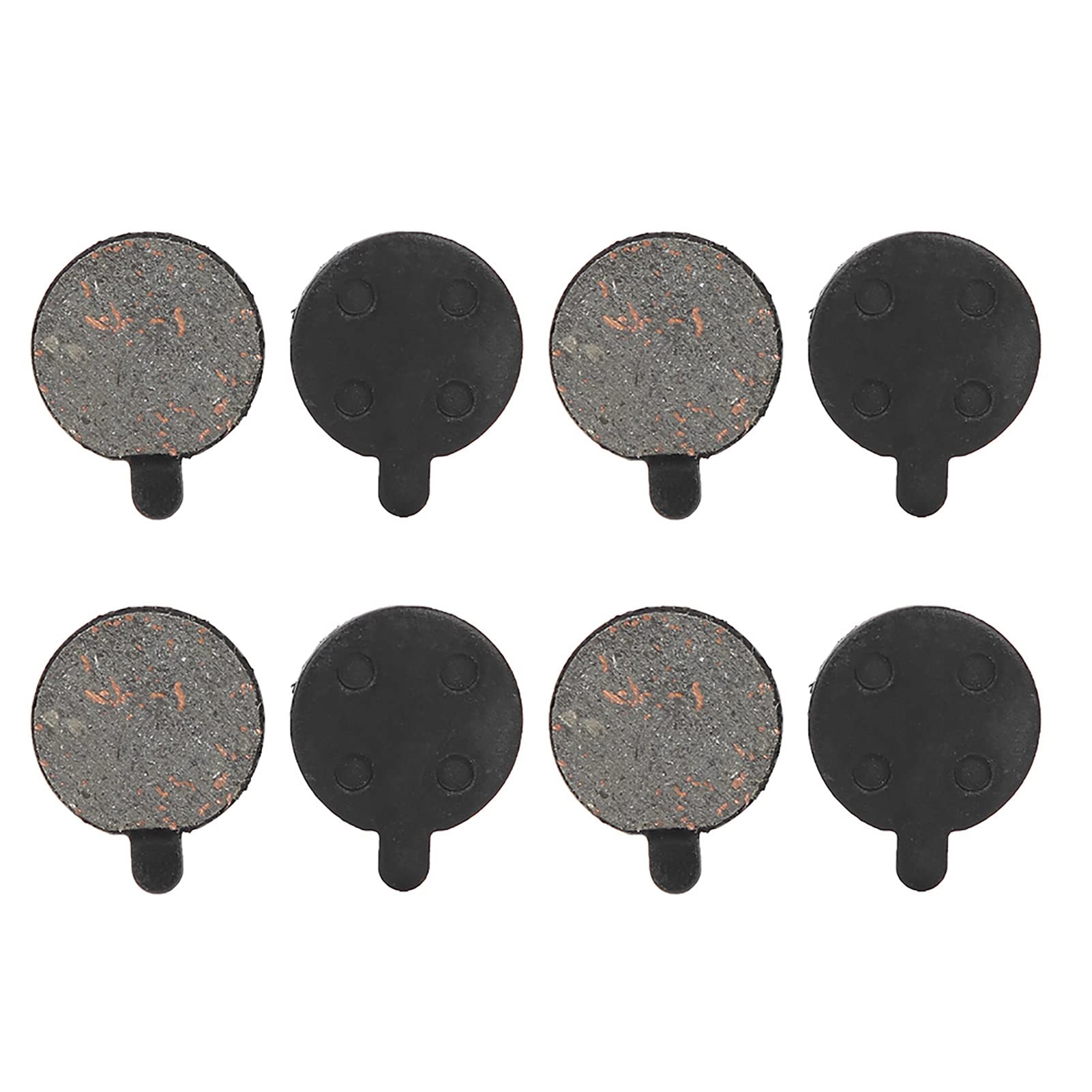 Bike Disc Brake Pads, 4 Pair Semi-Metallic Durable High-Performance Round Bicycle Disc Brakes Pads for Electric Scooter, Electric Bike City Riding Mountain Biking Daily Commute Weekend Trips