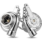 SUPVOX 2Pcs Turbo Keychain: Zinc Alloy Turbocharger Keyring - Car Keychain for Men &amp; Car Enthusiasts, Creative Automotive Accessory Gift