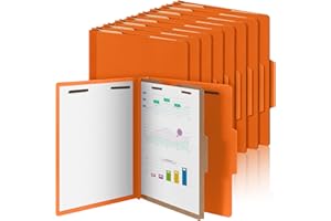 Skyygemm 24 Pcs Classification Folders Letter Size, 1 Divider Pressboard File Folder with Fasteners, Expanding File Organizer Bulk for Teachers, Clergy, Office, Church, Christmas Donations (Orange)