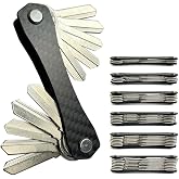 Diycoming Pocket Key Organizer Made of Carbon Fiber, Compact Key Chain Holder(4-14 Keys)