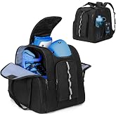 GOBUROS Inline Skate Bag Backpack Ice Hockey Roller Skate Bag for Men Women | Ice Skating Backpack for Shoes Up to US Mens 13 with Multi-Pockets for Inline, Figure, Quad, Speed, Hockey Skates Gear, Black