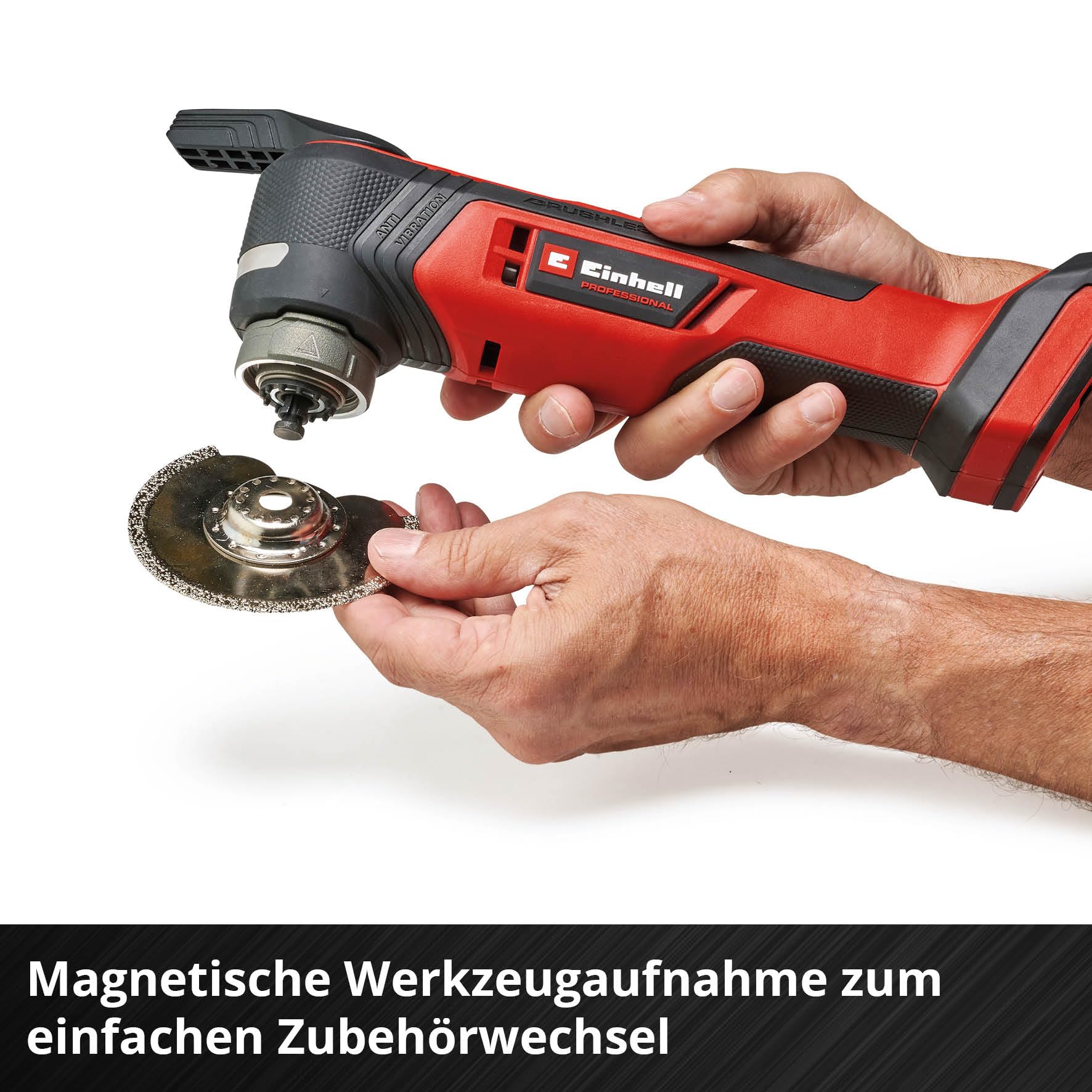 Einhell Professional Akku-Multifunktionswerkzeug TP-MG 18 Li BL-Solo PXC (18 V, Anti-Vibration, Brushless, 3 Funktionen, magnetische Aufnahme, inkl. Zubehör, ohne Akku) 9