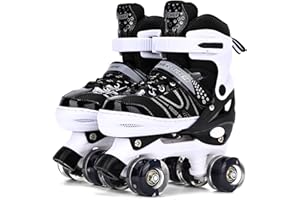 G MGY OLED Roller Skates for Boys, Adjustable Size Double Roller Skates, with All Wheels Light up, Fun Illuminating for Girls Boys for Kids, Rollerskates for Kids Beginners (Black)