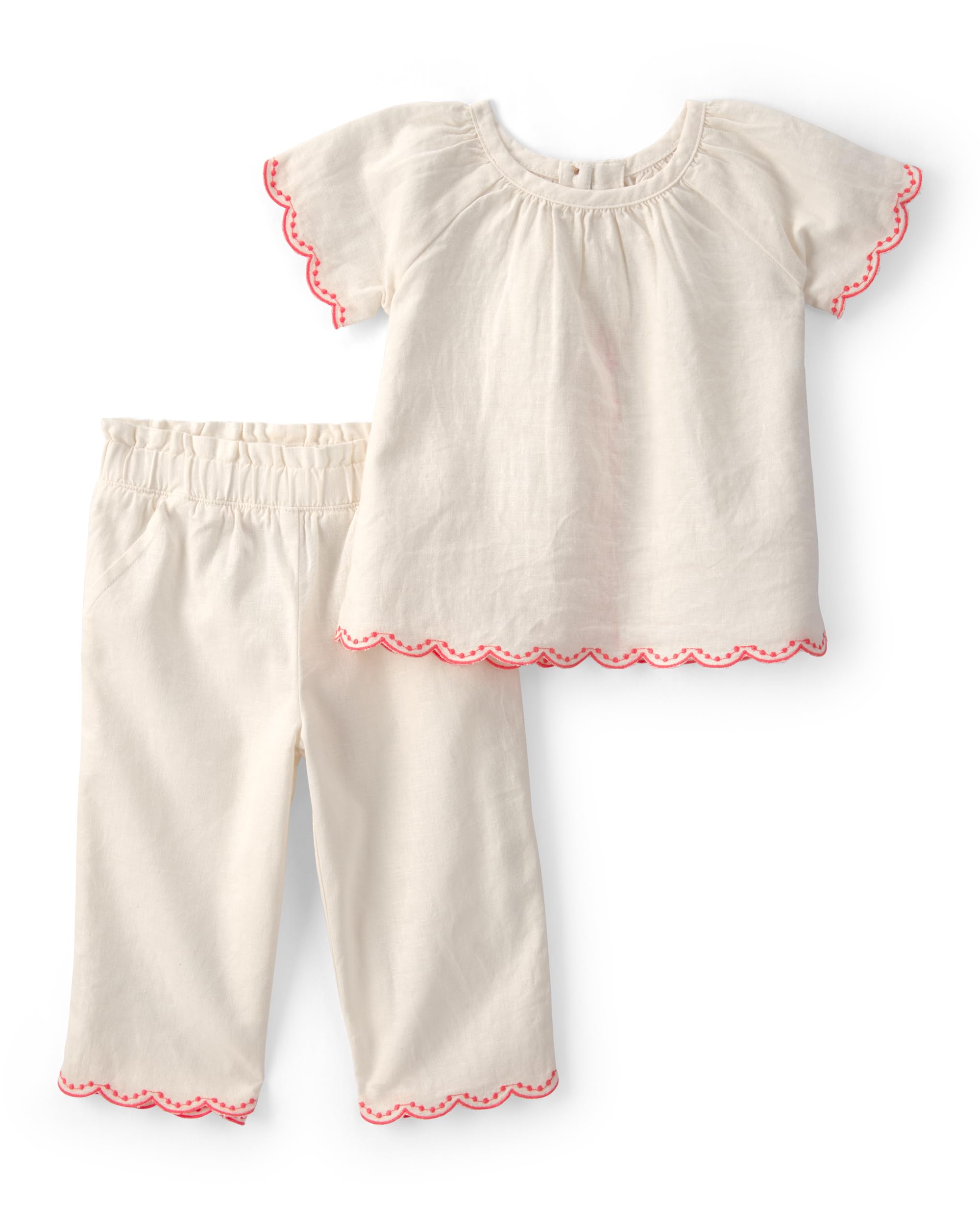 Carter’s Girl 2-Piece Pant Set, Cream, 9M