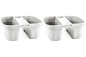 Apollo Exports International AP-30232/2 16" Double Sided Adjustable Railing Planter, Pack of 2, White